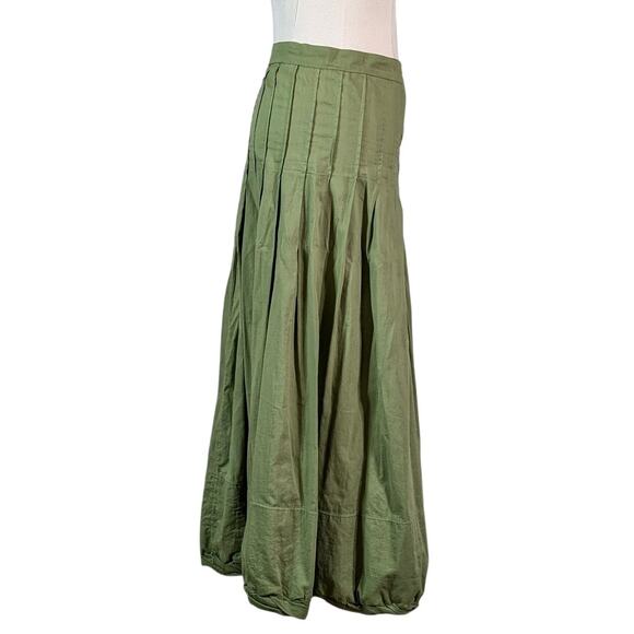 C.P. Shades Green Cotton Maxi Skirt Button Front Boho Lagenlook Medium - Picture 3 of 6